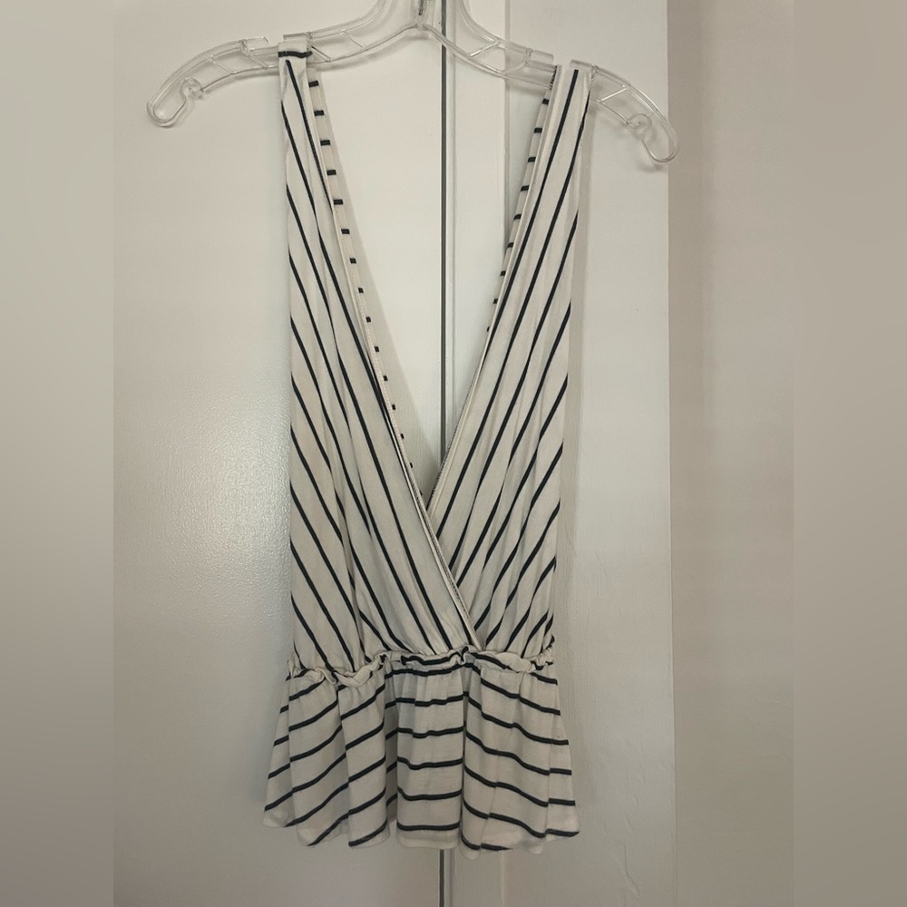 Striped crisscross back crop top